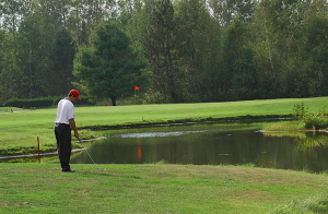 chipping onto the green